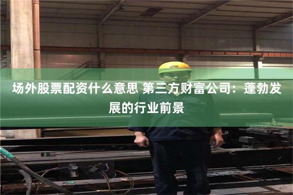 场外股票配资什么意思 第三方财富公司：蓬勃发展的行业前景