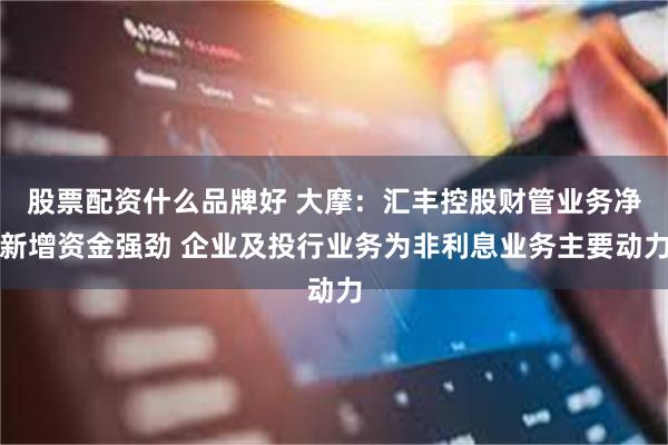 股票配资什么品牌好 大摩：汇丰控股财管业务净新增资金强劲 企业及投行业务为非利息业务主要动力
