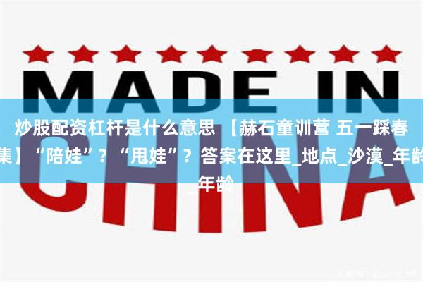 炒股配资杠杆是什么意思 【赫石童训营 五一踩春集】“陪娃”？“甩娃”？答案在这里_地点_沙漠_年龄