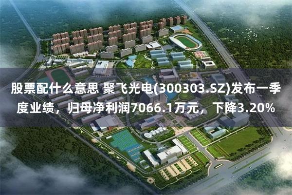 股票配什么意思 聚飞光电(300303.SZ)发布一季度业绩，归母净利润7066.1万元，下降3.20%