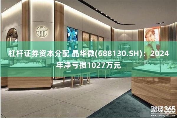 杠杆证券资本分配 晶华微(688130.SH)：2024年净亏损1027万元