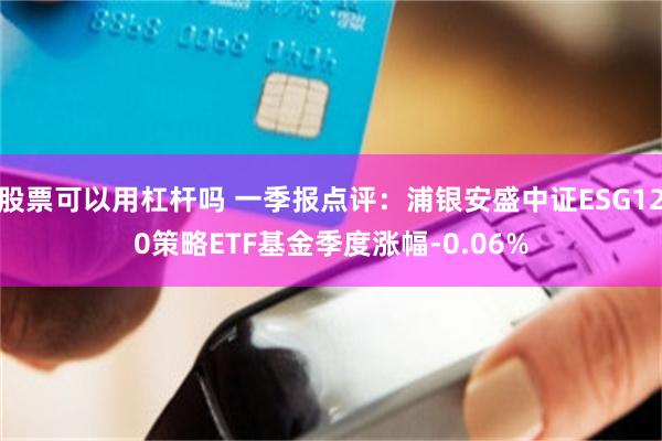 股票可以用杠杆吗 一季报点评：浦银安盛中证ESG120策略ETF基金季度涨幅-0.06%