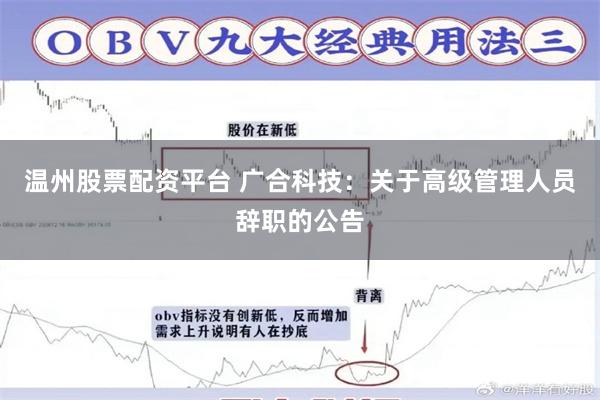 温州股票配资平台 广合科技：关于高级管理人员辞职的公告