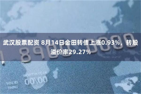 武汉股票配资 8月14日金田转债上涨0.93%，转股溢价率29.27%