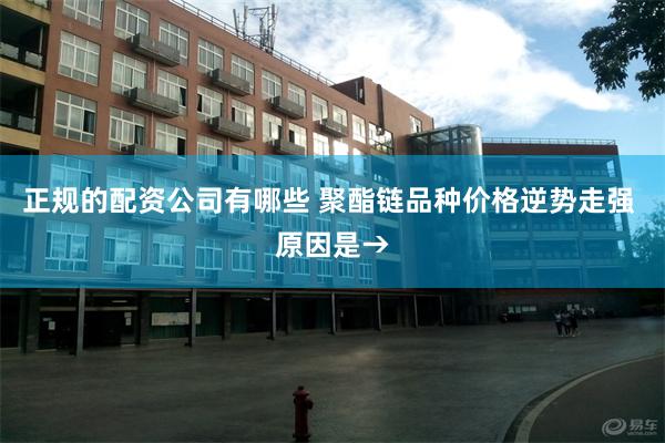 正规的配资公司有哪些 聚酯链品种价格逆势走强 原因是→