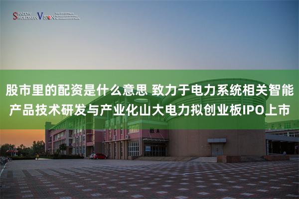 股市里的配资是什么意思 致力于电力系统相关智能产品技术研发与产业化山大电力拟创业板IPO上市
