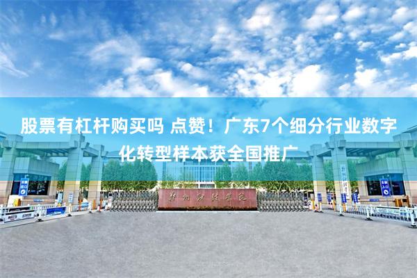 股票有杠杆购买吗 点赞！广东7个细分行业数字化转型样本获全国推广