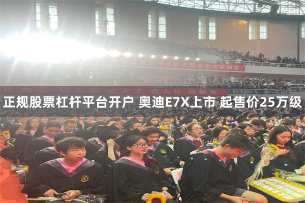 正规股票杠杆平台开户 奥迪E7X上市 起售价25万级