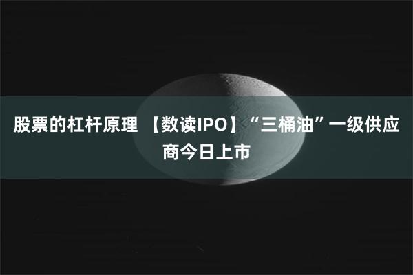 股票的杠杆原理 【数读IPO】“三桶油”一级供应商今日上市