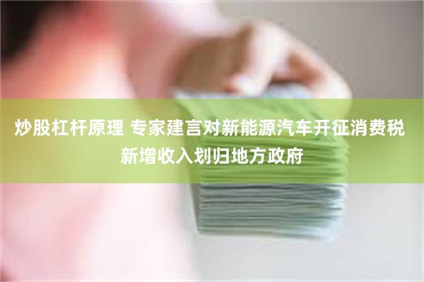 炒股杠杆原理 专家建言对新能源汽车开征消费税 新增收入划归地方政府