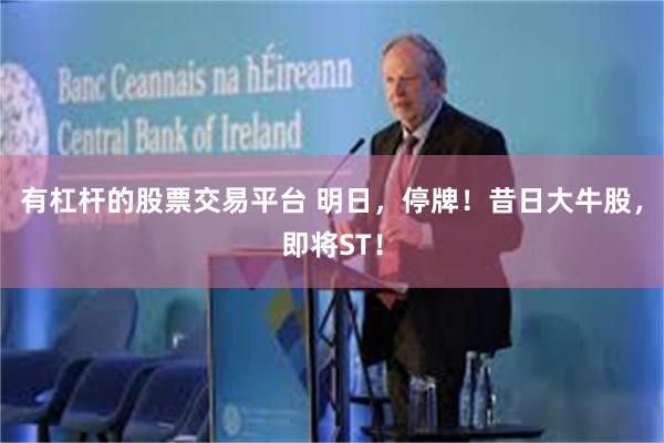 有杠杆的股票交易平台 明日，停牌！昔日大牛股，即将ST！