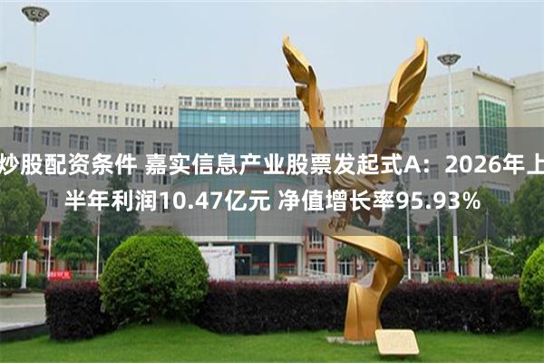 炒股配资条件 嘉实信息产业股票发起式A：2026年上半年利润10.47亿元 净值增长率95.93%