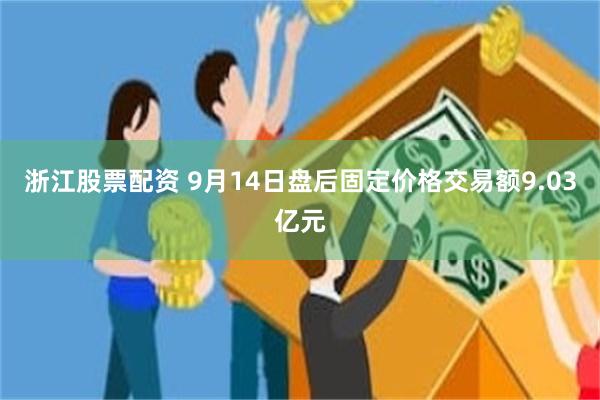 浙江股票配资 9月14日盘后固定价格交易额9.03亿元