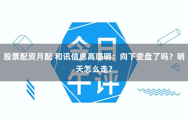 股票配资月配 和讯信息高璐明：向下变盘了吗？明天怎么走？