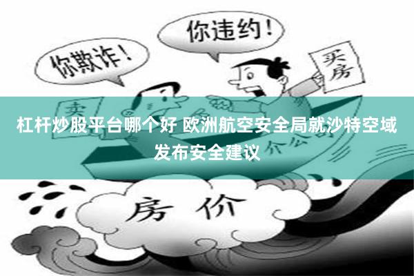 杠杆炒股平台哪个好 欧洲航空安全局就沙特空域发布安全建议