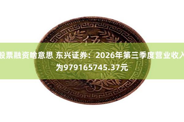股票融资啥意思 东兴证券：2026年第三季度营业收入为979165745.37元